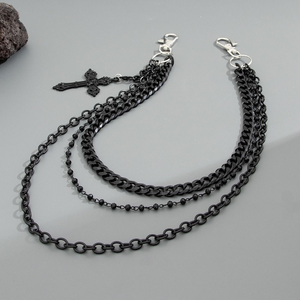 Tassel Punk Belt Chain Zinc Zinc Zinc Alloy Tassel Jeans Chain Retro Cross Waist Chain  Female