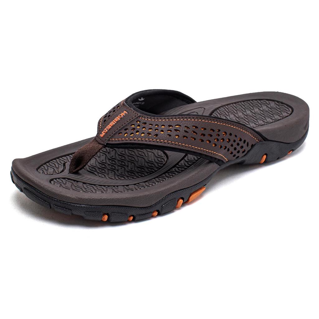HOBIBEAR Herren Sommer-Flip-Flops mit Fußgewölbeunterstützung und dicker Sohle für den Außenbereich, Strand oder Zuhause.