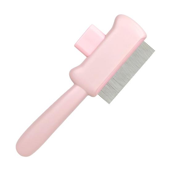 

Self Cleaning Cat Brush Pet Grooming Comb with Stainless Steel Dense Teeth Detangling Comb Removes Loose Fur for Dogs Cats Flea Removal