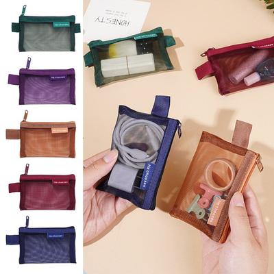 Portable Multifunction Storage Pouch Mesh Transparent Document Storage Bag Pencil Bag Students Gift