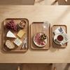 3Pcs Raised Edge Serving Tray Rectangle Display Tray Exquisite Storage Platter  Parties