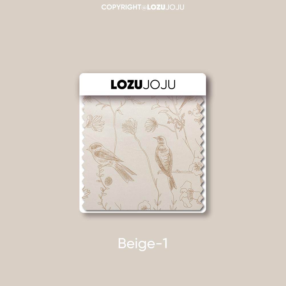 1PC LOZUJOJU French Retro High-end Beige Printed Curtains Full Blackout Curtains for Bedroom Living Room Balcony Window for Home Decor