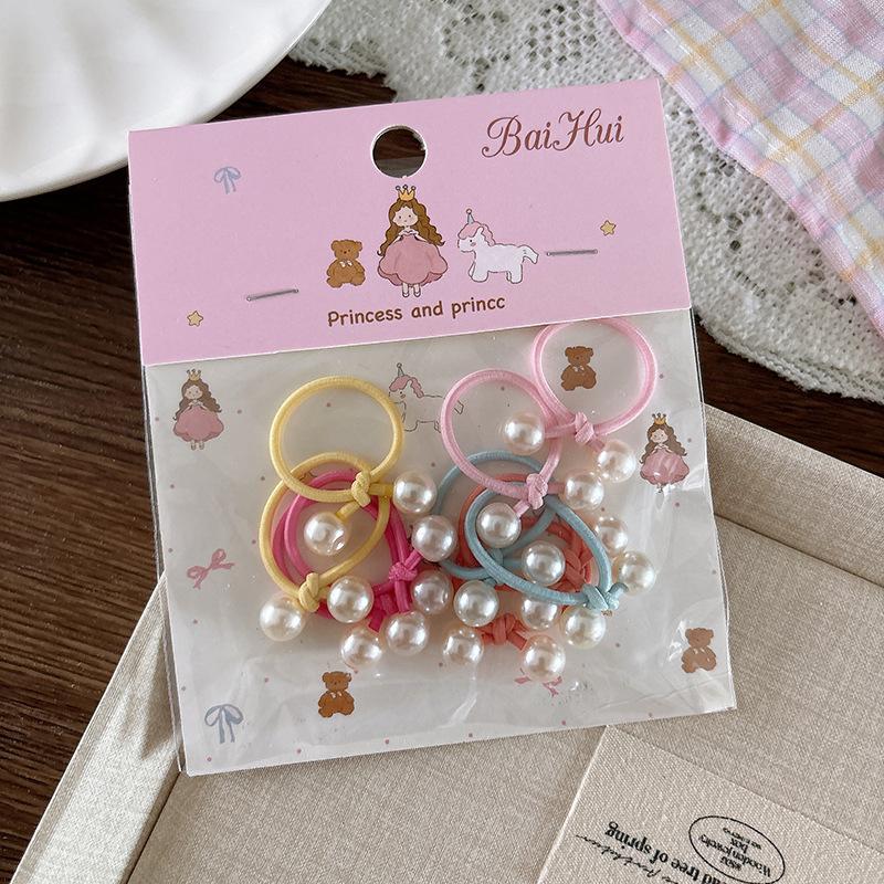 10Pcs Children's Elastic Hair Bands Candy Color Baby Girls Hair Rope Ties Ponytail Holder Rubber Band Hair Accessories Headwear