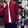 Men's Lightweight Motorcycle Bomber Jacket With Zipper Closure And Soft Material