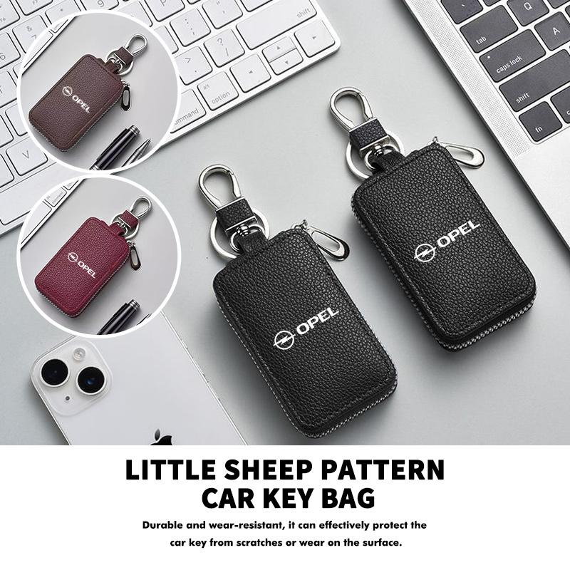 Portfelik na klucze z logo samochodu Skórzana torba do przechowywania kluczy Etui na klucze zapinane na zamek Błyskawiczny Akcesoria do Opel Insignia Astra G J F K Vectra C H Corsa C B D