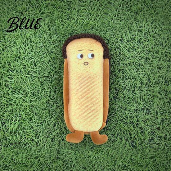Soft Fabric Pencil Pouch Cute Bread Case Plush Large Capacity Pen Pouch