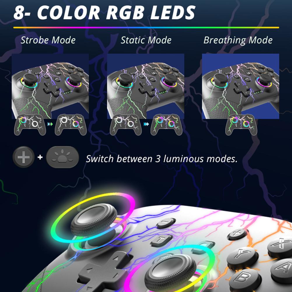Bluetooth-Compatible Game Controller with Programmable Turbo Function 900mAh Battery for Nintendo Switch OLED/LITE/PC Console