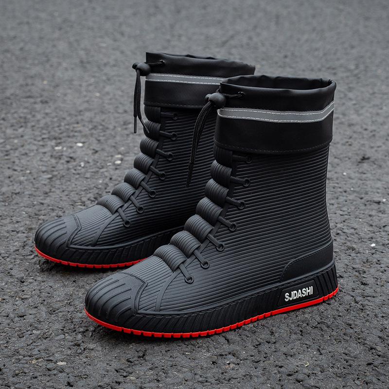 Unisex Wasserdichte Kurze Regenstiefel: Fleecegefüttert, Warm, Rutschfest, Abriebfest, Bequemes Freizeit-Schuhwerk.