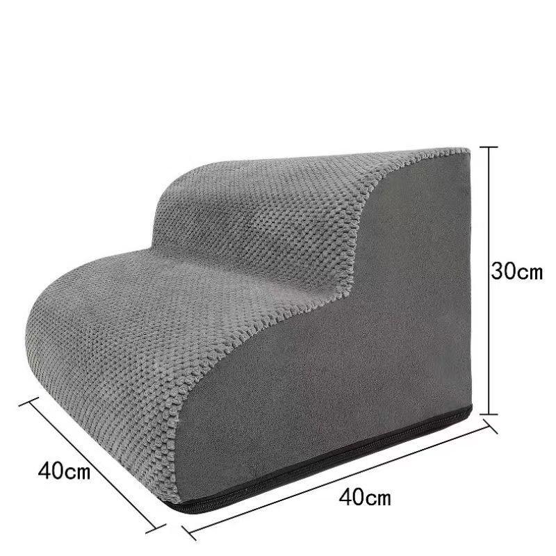 

Washable Gray Pet Ramp for Small & Medium Dogs - Sponge Steps & Sofa Climbing Ladder