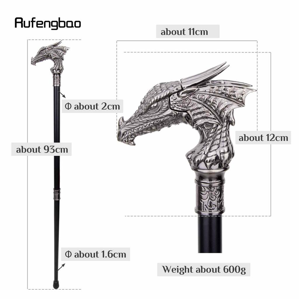 Dragon Head Fashion Walking Stick Decorative Stick Cospaly Vintage Party Fashionable Walking Cane Crosier 93cm
