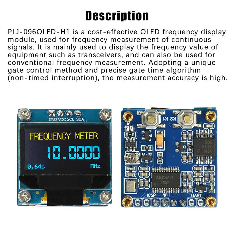 Plj-096Oled-H1 Licznik Częstotliwości 20MHz-2.7GHz, Wyświetlacz Oled 0.96 Cala Z Tcxo ±2.5Ppm Do Pomiaru Sygnałów RF