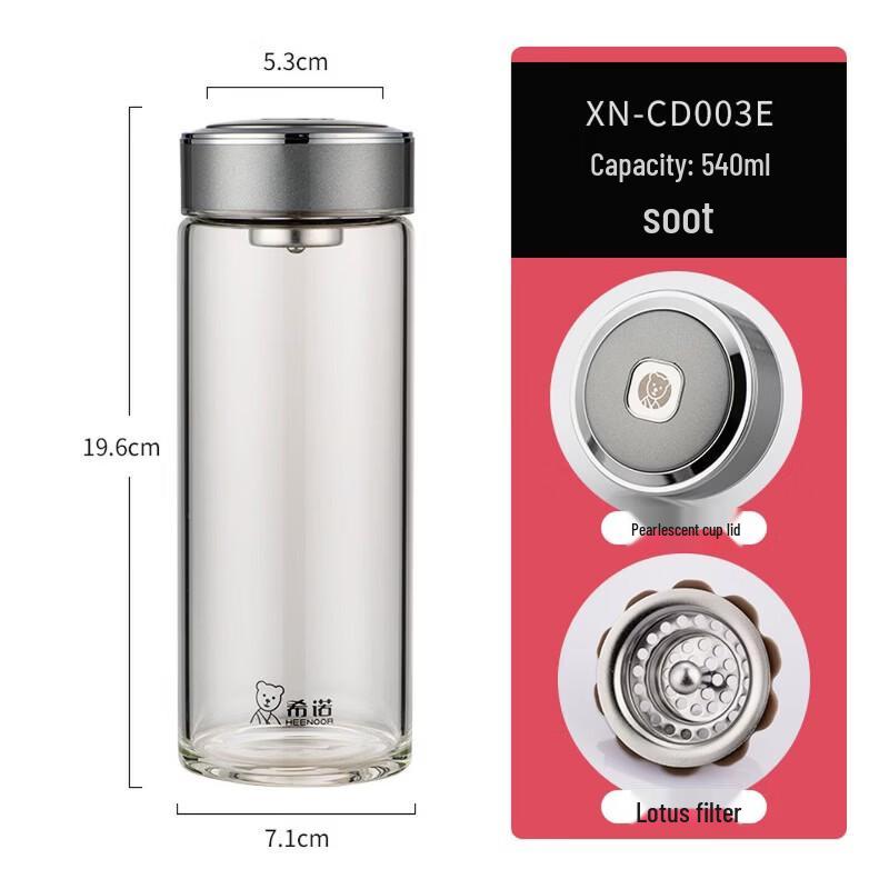 Heenoor Single-Layer Glass Tea Infuser Bottle