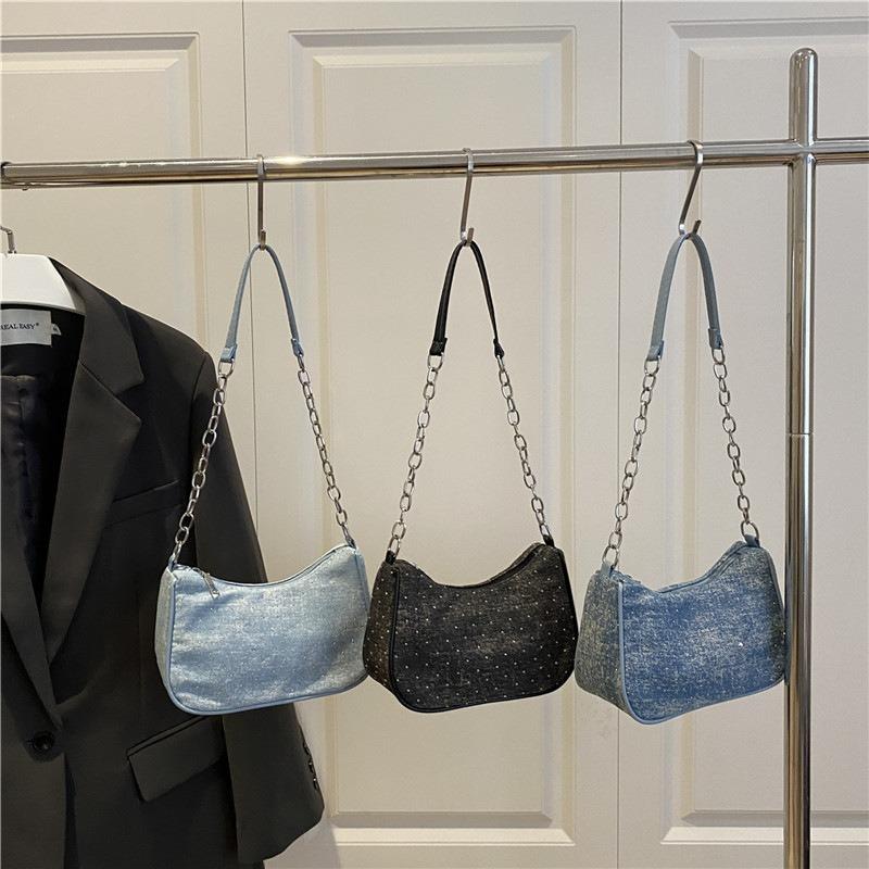 Summer new fashion underarm bag denim shoulder messenger bag casual bag women