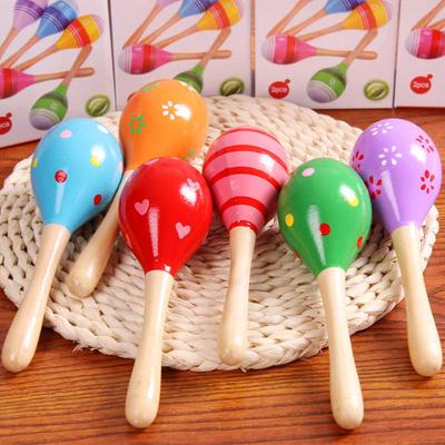 Wooden Sand Hammer Orff Percussion Instrument Children Kindergarten Baby Music Musical Instrument Toys Early Education Teaching Aids Sand Ball