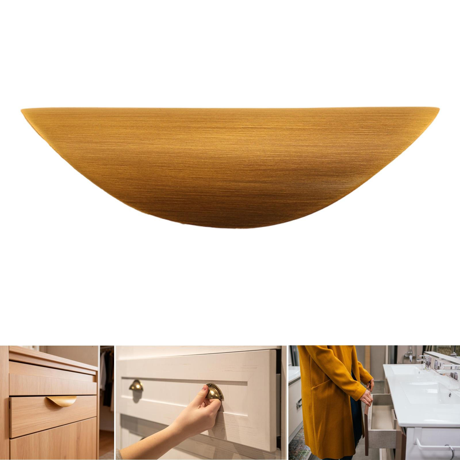 

Cabinet Handle Brass Easy Installation Leaf Drawer Pulls Hardware for Cupboard Kitchen Style A