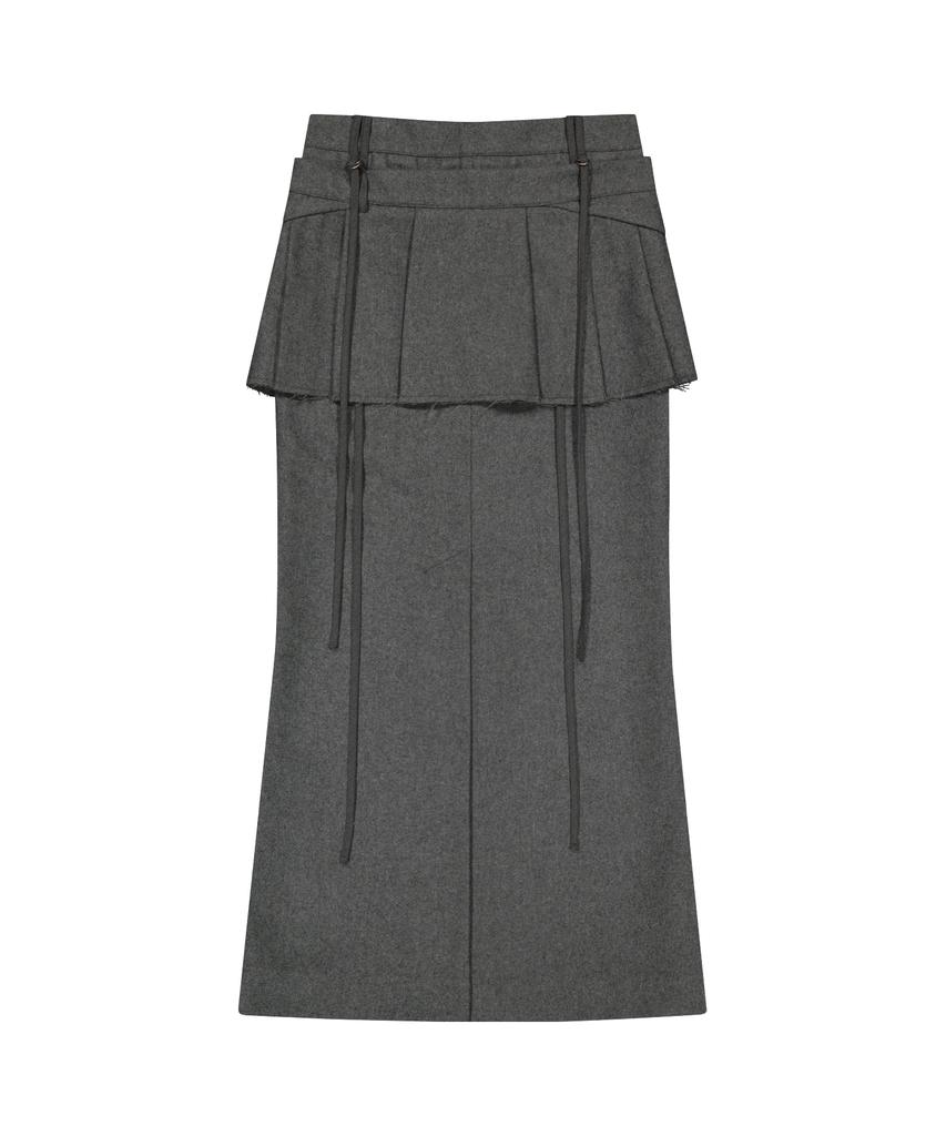 Ohos Layered Wool Skirt / Gray