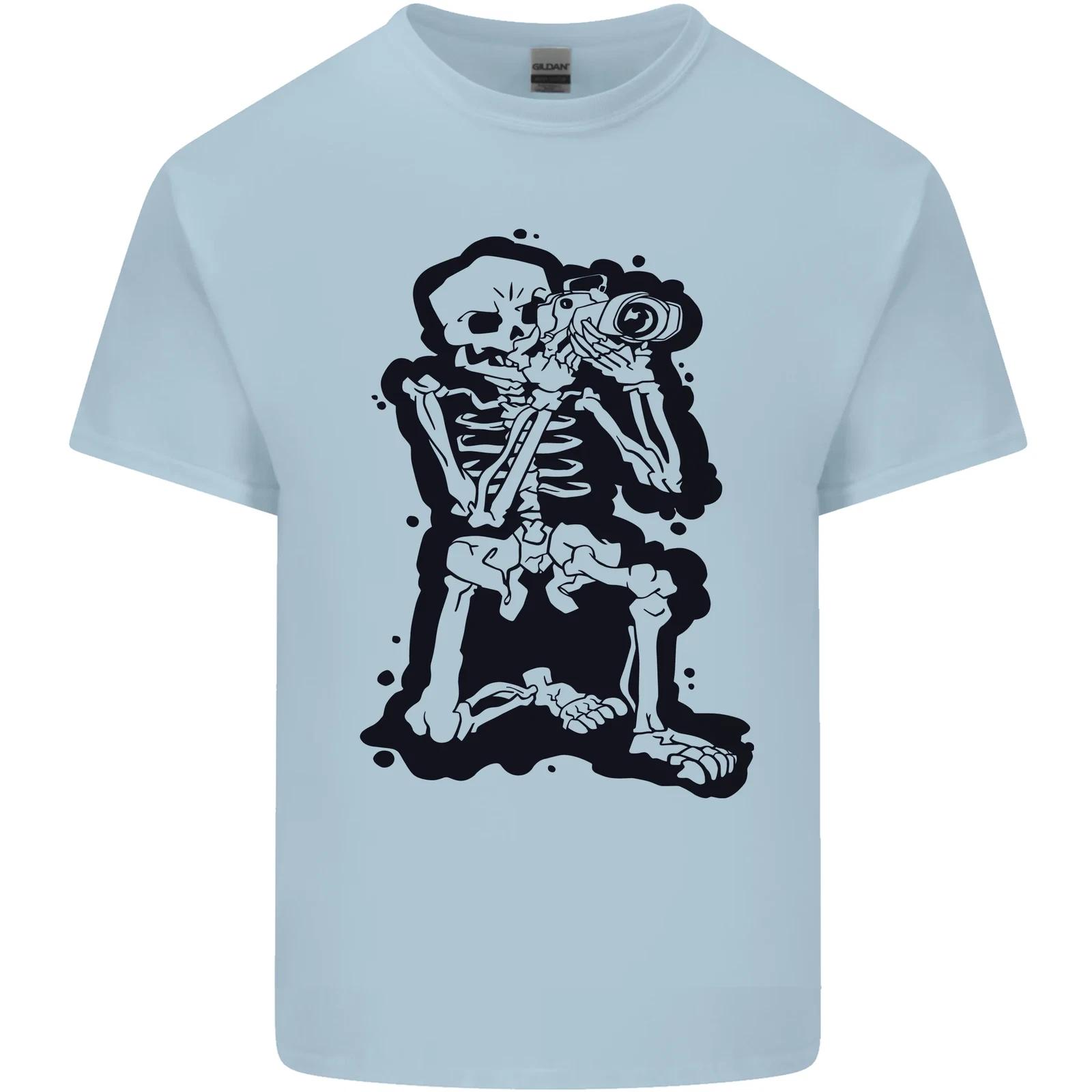 A Skeleton Photographer Photography Kids T-Shirt Childrens 2XL