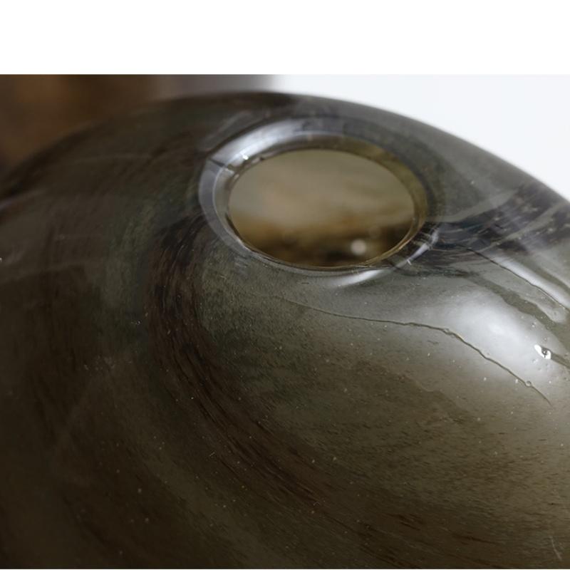 Glass Vase Oval Pebble Ball Cap Marbling Geometric Ware Terrarium Floral Arrangement Accessories Flower Vase Home Decoration