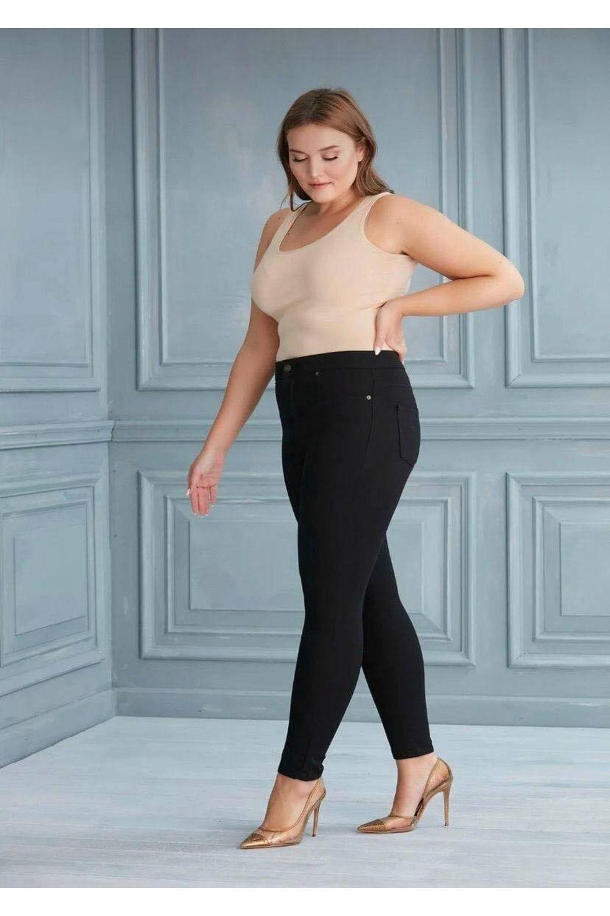 

Women s Style Plus Size Pants Big Size Black Lycra Trousers XL