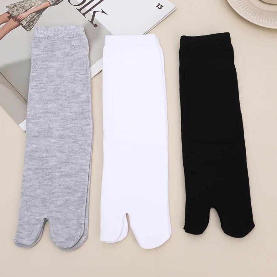 

3pairs Fashion High Quality Split Toe Woman Men Cotton Comfortable Socks Black White Two-Toed Japanese Style Harajuku Tabi Sox 1 pair