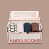 ANGEL SOCKS SET003_Almond Green Navy Floral Beige Brown Green Casual Fashion Daily Socks