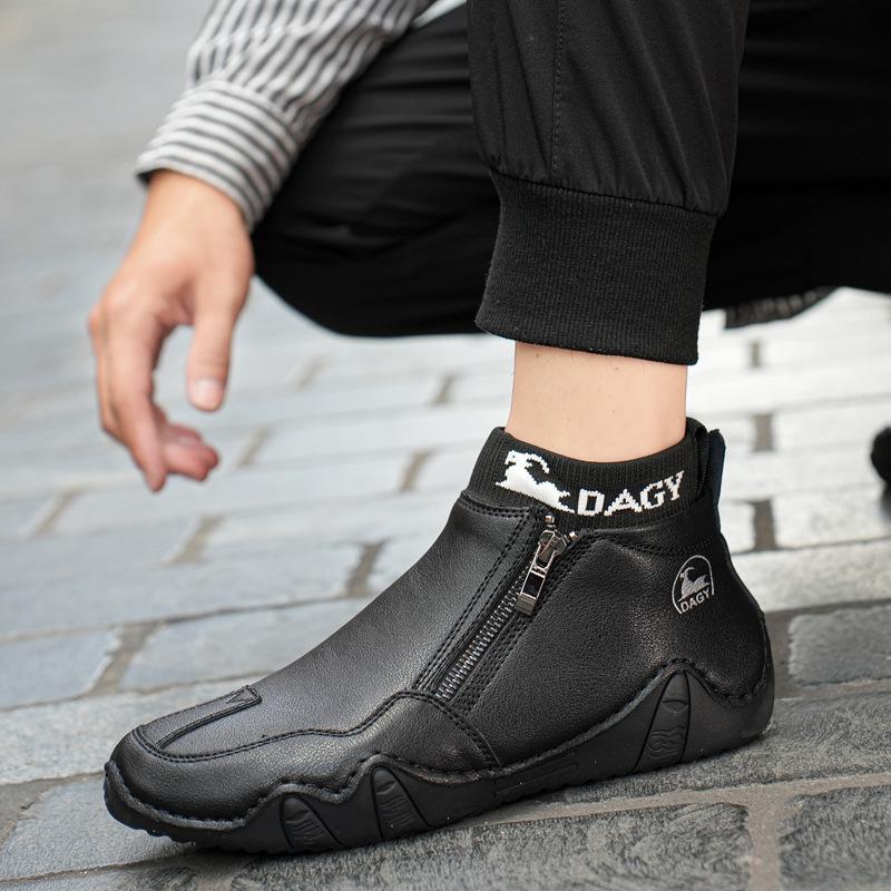 DAGY popular retro style Martin boots men's leather large size men's shoes high top wear-resistant outdoor rest