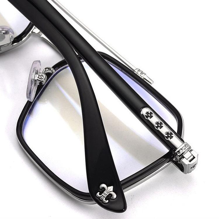 William Chan Anti-Blue Light Retro Large Frame Glasses with Double Bridge, Fashionable Myopia-Ready.