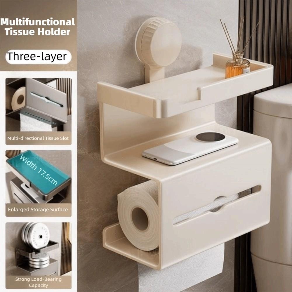 Strong Load-bearing Toilet Paper Storage Rack Wall Mounted Bathroom Tissue Dispenser Bathroom