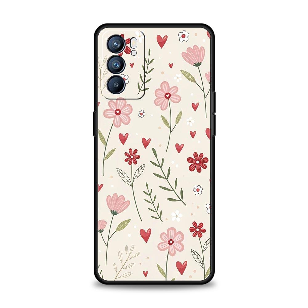 

Мягкий Бледный Маленький Цветок Чехол Для Телефона Для Oppo A54 A53 A52 A15 A95 A16 A78 A79 A80 A98 4G Find X5 X6 Reno10 12 13 F Pro 5G Обложка Oppo A16
