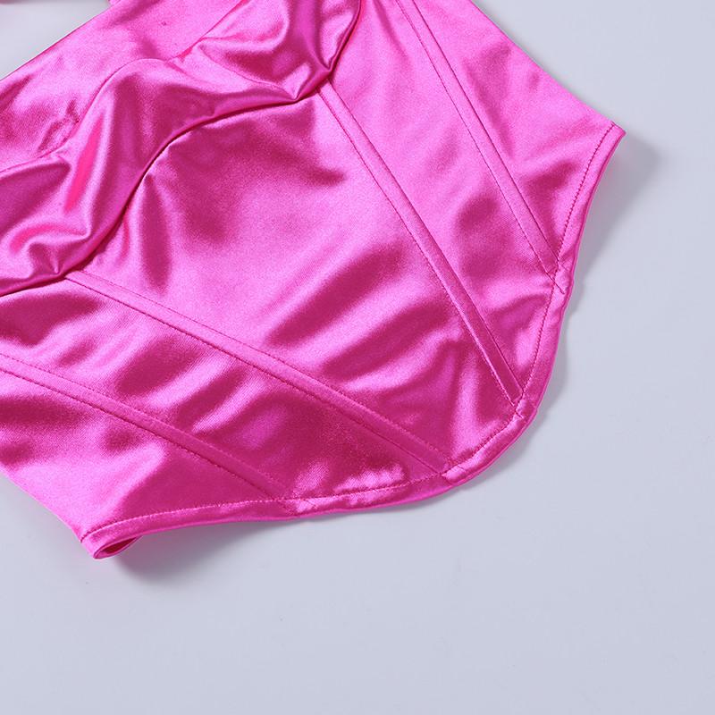 Frauen Bustier Crop Tops Sexy Sommer Solide Fliege Trägern Ärmellose Korsetts Backless Retro Streetwear Weste