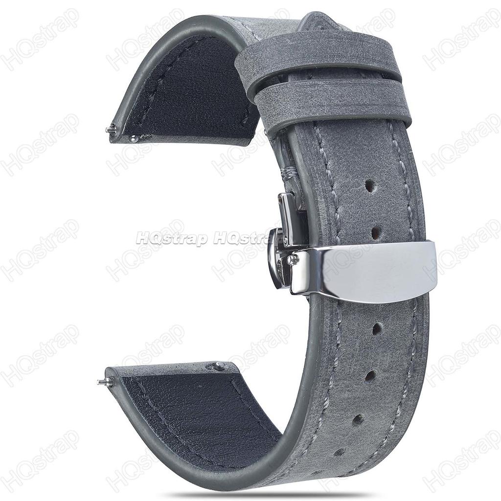 Watchband Cowhide Leather Watch Strap 18mm 19mm 20mm 21mm 22mm Stainless Steel Buckle Butterfly Bracelet for Women Men Watch Band Vintage