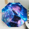 Demon Slayer Shinobu Kocho Print Automatic Umbrella, 8 Rib Iron Frame, Plastic Handle, Suitable for Outdoor Travel &Daily , Ideal Gift