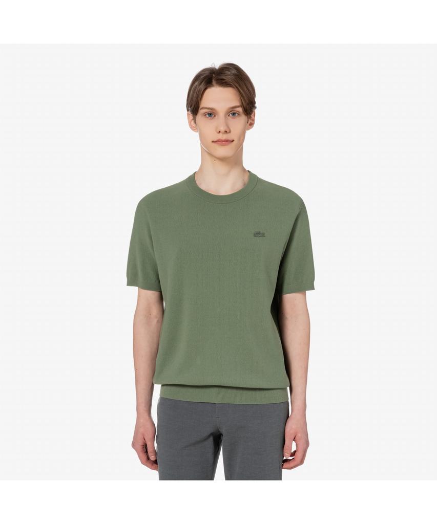 Lacoste Men'S Solid Short Sleeve Crew Neck Sweater Ah224E-55G Bmy