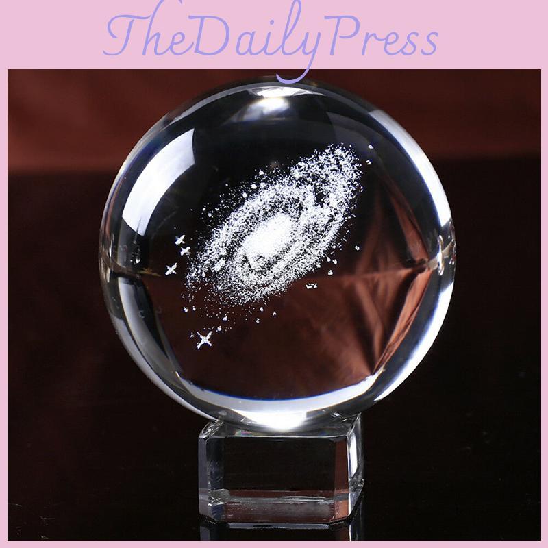 Crystal Globe Ball Galaxy Miniatures 3d Laser Engraved Glass Ball 60mm Sphere