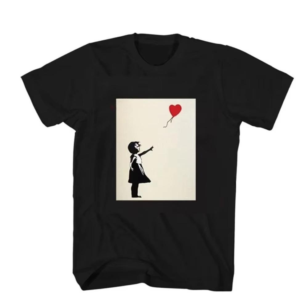 

Summer Girl Blowing Brain Red Butterfly Print Street Art Men s Round Neck T-shirt Neutral Cool Casual Pure Cotton Short Sleeved 4XL