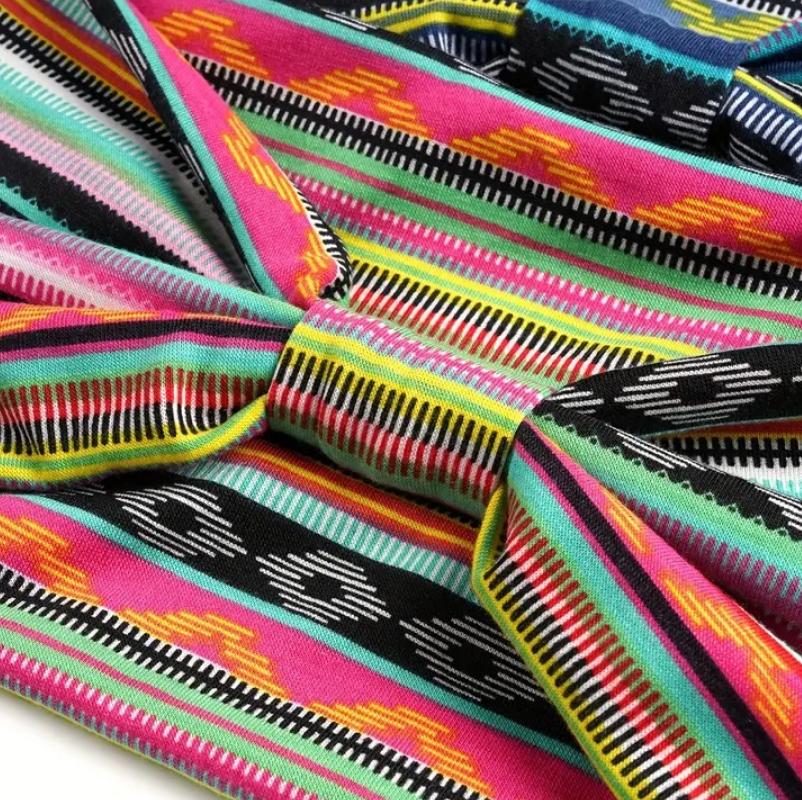 Women's Wide Headband Cotton Printed Headband Sports Band Striped Headband A Wide Edge Yoga Headband Soft Hair Band Headdress Bundle Women Headband