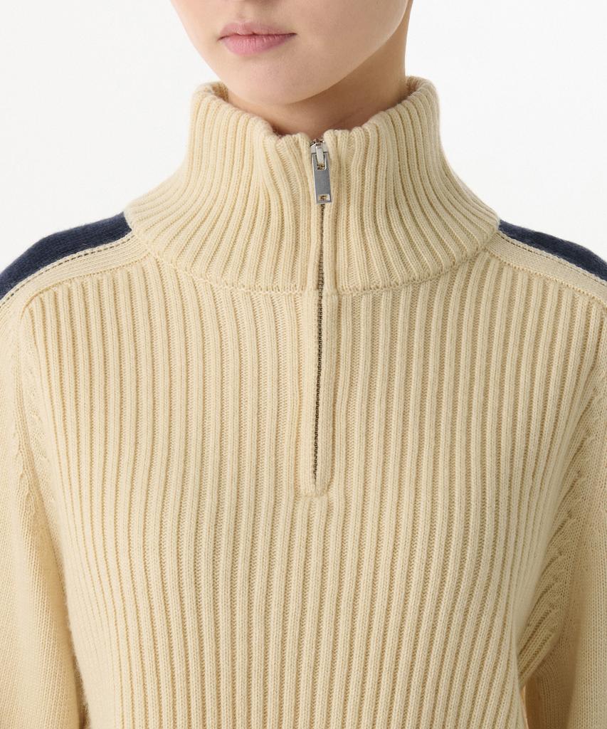 MUSINSA STANDARD WOMAN Women'S Ribbed Track Knit Half Zip [Cream]