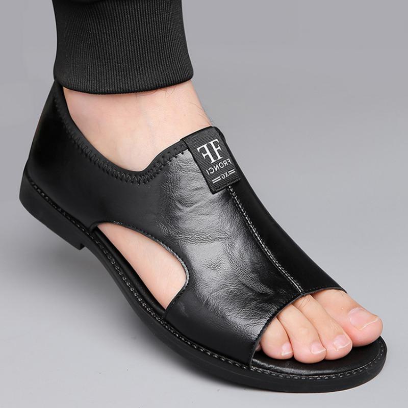 Mens Sandals 2025New Fashion Brand Casual Shoes for Men Outdoor Beach Leather Slippers Comfortable Flat Sandals Sandalias Hombre