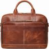 Leather Men'S Handbag Crazy Horse Leather Women'S One Shoulder Oblique Briefcase Large Capacity Computer Bag