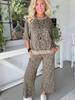 2025 Winter Women's Leopard Print Casual Two-Piece Suit Set: Trendy European-American Fashion