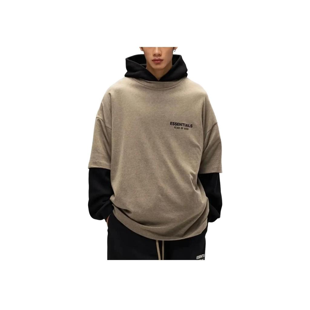 Fear of God Essentials Fw24 Holiday Core Series Chest Letter Printed Crew Neck Loose Short T-Shirt Men Deep Mist Gray 125HO244369F