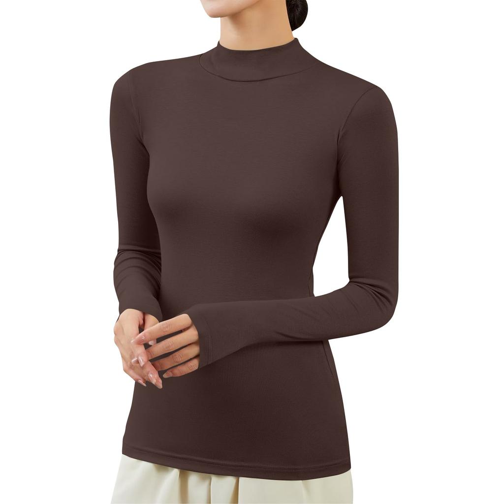 Women's Fashion Winter Solid Colour Long Sleeve Fleece Thickened Top