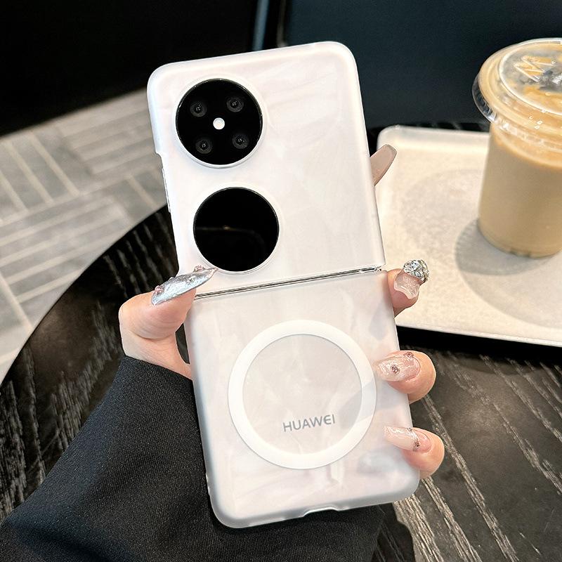 Applicable To Huawei Pocket 1/S Mobile Phone Case New Magnetic Suction Hard Case Ultra-thin Transparent Simple Anti-drop  Case Female