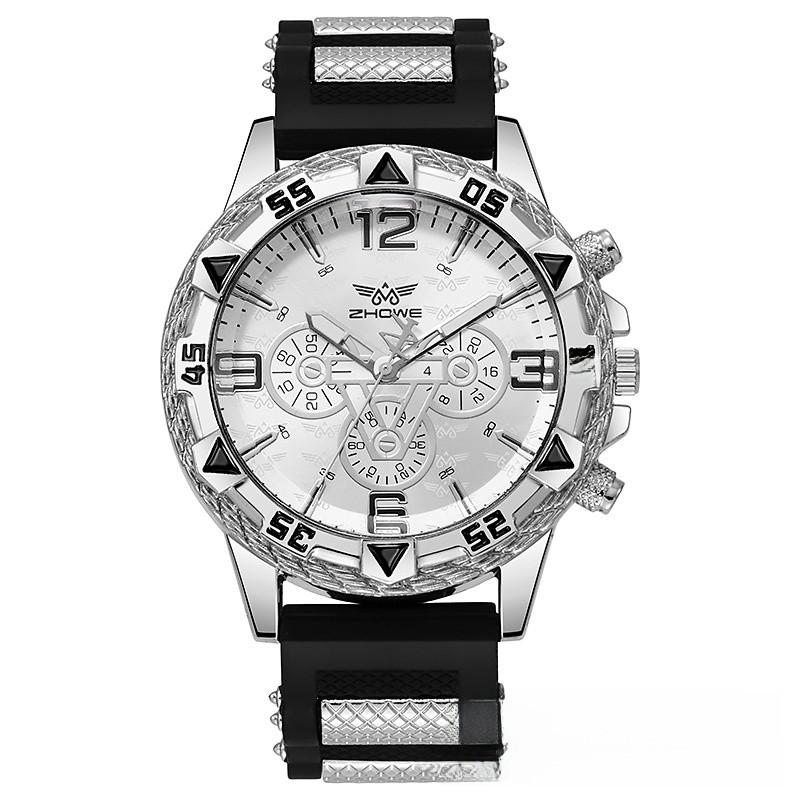 Casual Sports Silicone Watch For Men With Quartz Movement And Round Dial