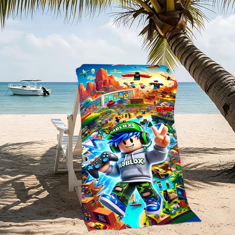 Beach Towel with Roblox Pattern - soft,absorbent,machine washable Lightweight&Modern,swimming,Travel Essentials