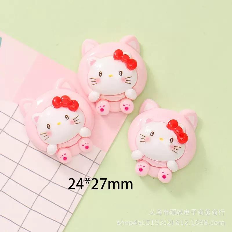 10 Pcs New Kawaii Cartoon Cute Brightnoodles Popcorn Cat Series Flatback Resin Diy Miniatures Scrapbook Decor Craftsa144