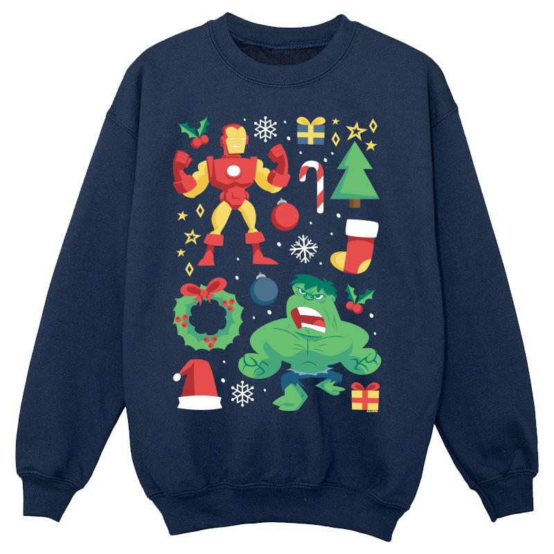 Marvel Jungen Iron Man und Hulk Weihnachtspullover