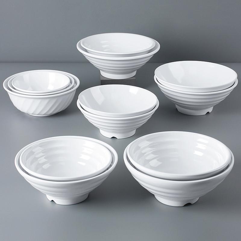 Melamine Noodle Bowl Household Plastic Tableware Restaurant Commercial Ramen Salad Bowl Thickened Not Easily Broken Soup Bowls