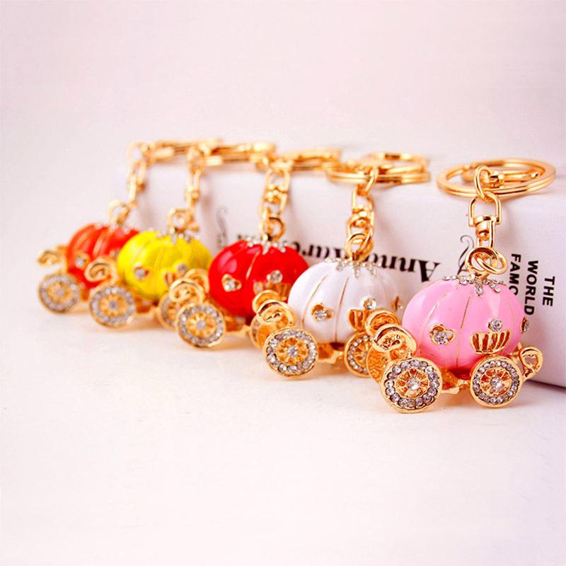 Creative Diamond Drip Pumpkin Car Keychain Přívěsek - roztomilý dárek a taška jako doplněk pro dámy
