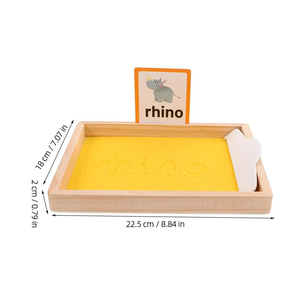 VICASKY 1 Set Sand Tray, Wooden Educational Montessori Sand Tray for Classroom Use, Early Education, Preschool Montessori Toys, Yellow